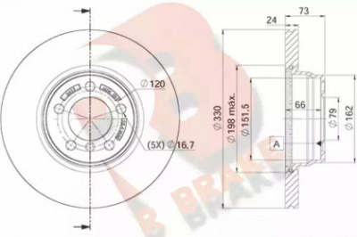 R BRAKE 78rbd23417 -  Тормозной диск